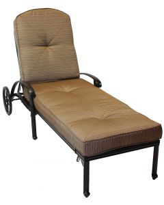 Elisabeth Cast Aluminum Outdoor Patio Chaise Lounge with Cushion - Antique Bronze