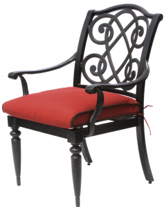 BAHAMA CAST ALUMINUM OUTDOOR PATIO DINING CHAIR WITH CUSHION - ANTIQUE BRONZE