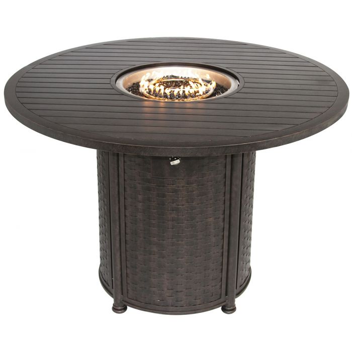 Outdoor Patio 60 Round Bar Height Fire, Pub Height Patio Table With Fire Pit